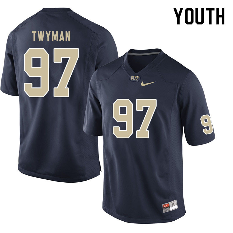 Youth #97 Jaylen Twyman Pitt Panthers College Football Jerseys Sale-Navy